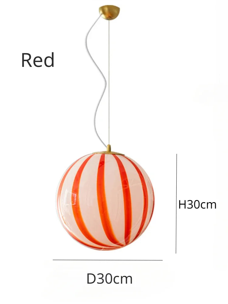 Suspension lumineuse moderne pince suspension câble blanc rouge vert rayures horizontales