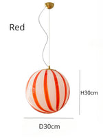Suspension lumineuse moderne pince suspension câble blanc rouge vert rayures horizontales