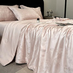 drap lit rose clair floral satiné été adultère lavable maison classique