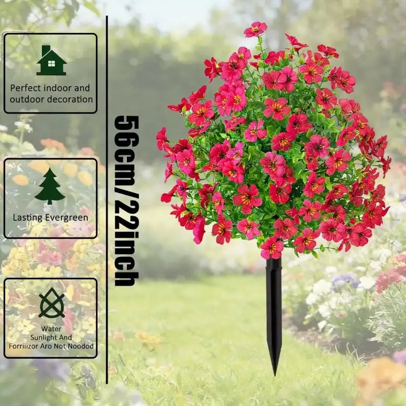 bouquet fleurs artificielles multicolore réaliste intérieur extérieur décoration jardin fleuri tringle fixations