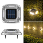 lampe solaire jardin extérieure led argentée ip65 moderne tringles fixations