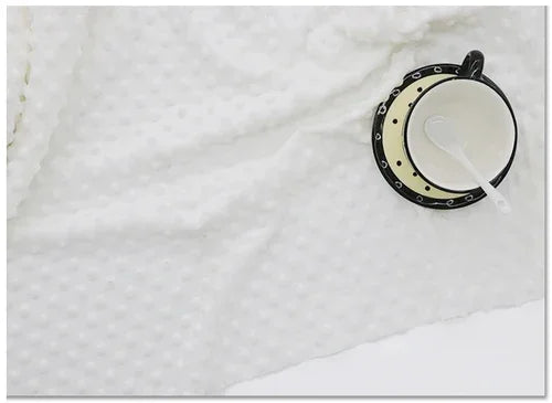 tissu coton imprimé petits points blanc bleu clair rose pâle gris doux biodegradable 150x50cm