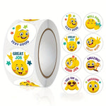 sticker autocollant smiley expression positive très bien travail bien fait amusant bricolage decoration rouleau