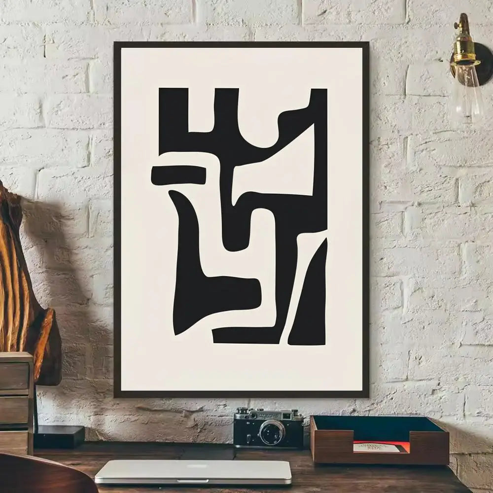 affiches art abstrait moderne minimaliste noir blanc toile salon chambre coucher