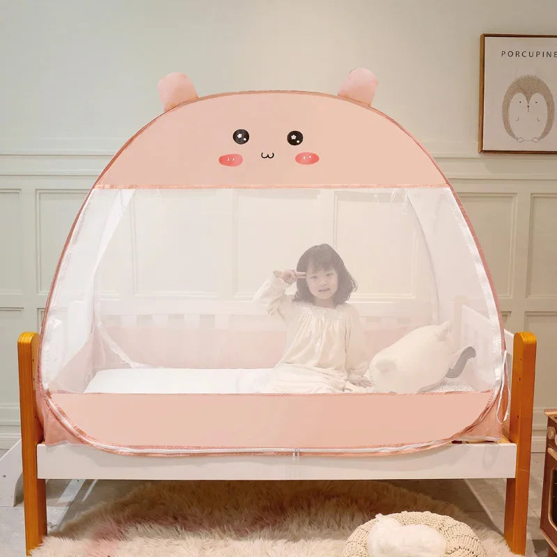 filet protection lit enfant mignon bleu clair bordure opaque transparent pliable maison summer
