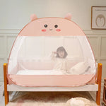 filet protection lit enfant mignon bleu clair bordure opaque transparent pliable maison summer