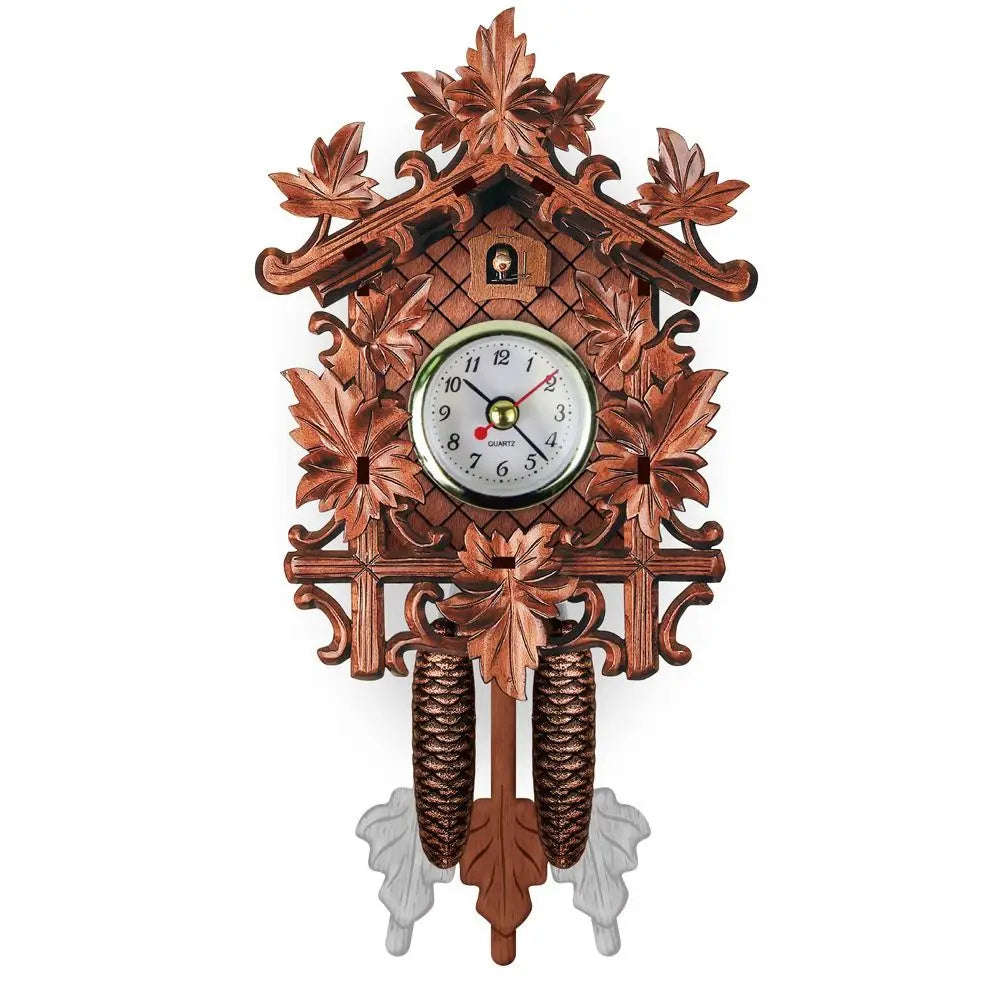 horloge pendule vintage horlogerie ancienne bois naturel motifs traditionnels rustique decoration maison