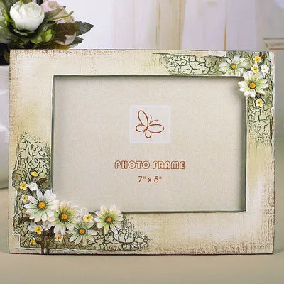 cadre photo vintage floral beige clair fleurs jaunes romantique differentes tailles adhésif
