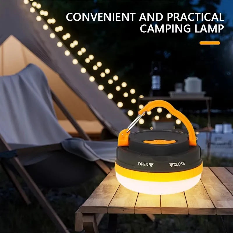 lampe camping rechargeable noir orange moderne pratique aimant port usb chargeModes d'éclairage portableextérieursecours