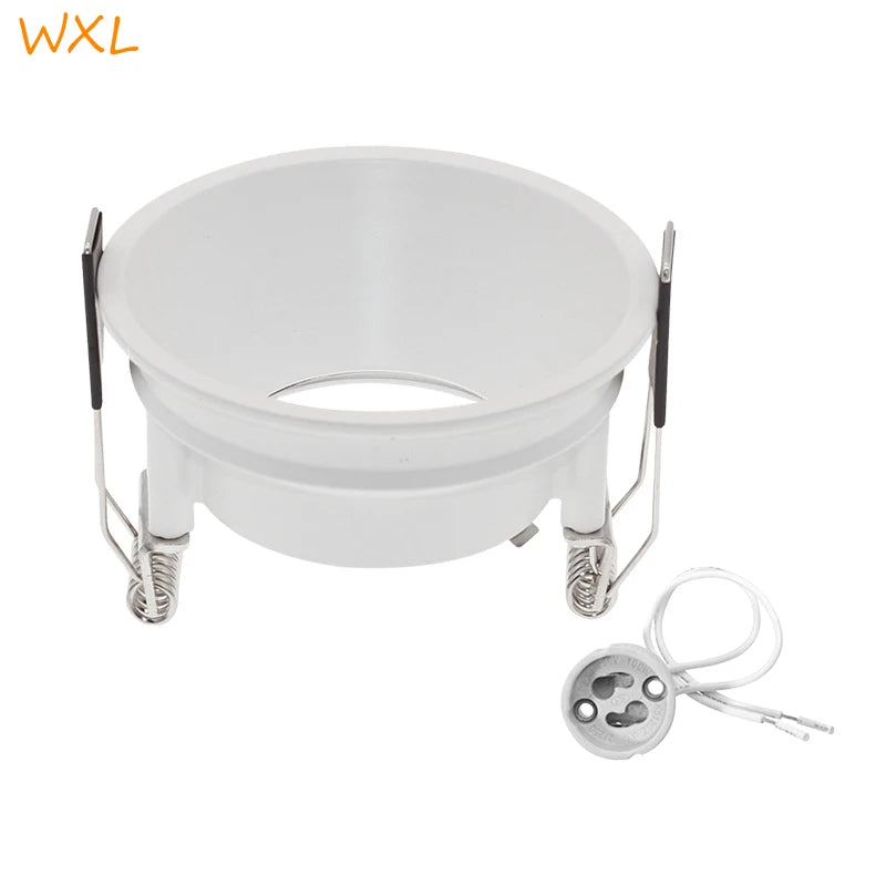 ampoule led spot blanc moderne clips métalliques câble opacité rond lisse downlight encastré gu10