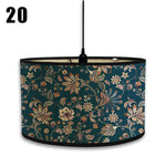 abat jour vintage bambou imprimé floral boho chic décoration maison art déco