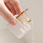 porte brosses dents blanc moderne adhésif sans perforetion anti poussière pièces transparent salon bain
