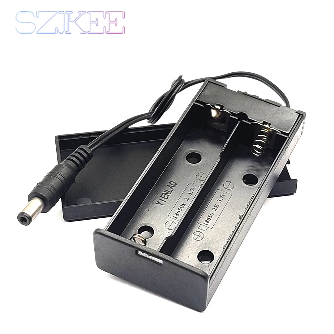boîte stockage batterie 18650 industrielle câble dc câble usb noir mat