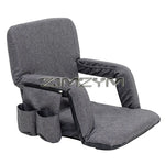 fauteuil pliable moderne gris tissu uni portable poches appui tête adjustableextérieurcamping