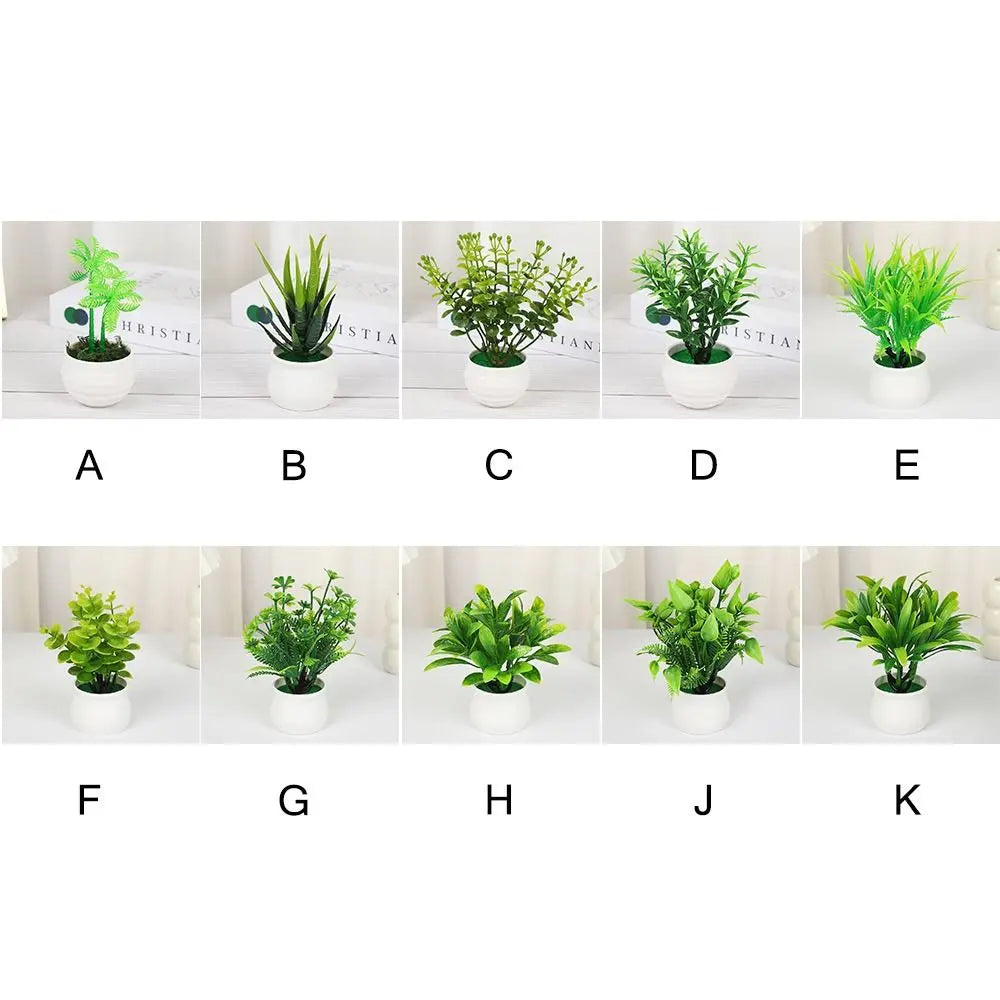 plantes artificielles vertes moderne pot blanc décoration extérieur feuilles simples anniversaire exposition réaliste