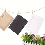 cadres photo papier kraft vintage clips bois cordelette décoration mur anniversaire mariage fêtes