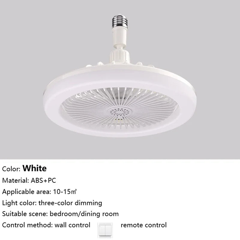 ventilateur led moderne blanc télécommande lumineux rafraîchissant chambre salon