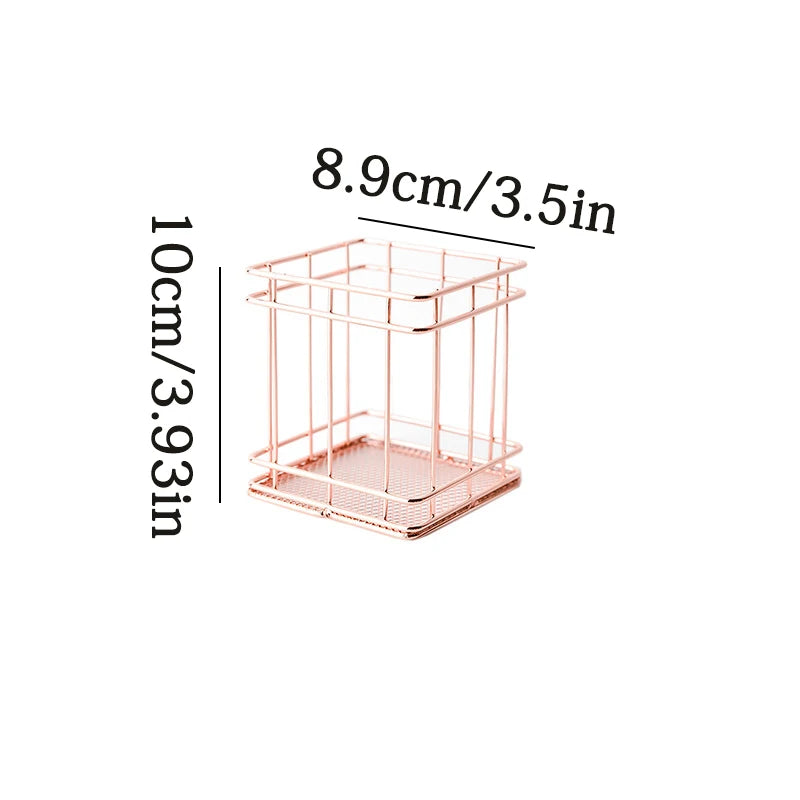 paniers rangement métal or rose gold maille fine moderne minimaliste respectueux environnement multifonctionnels