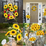 bouquet fleurs artificielles tournesol jaune feuilles vertes deco moderne exterieur intérieur fête anniversaire mariage