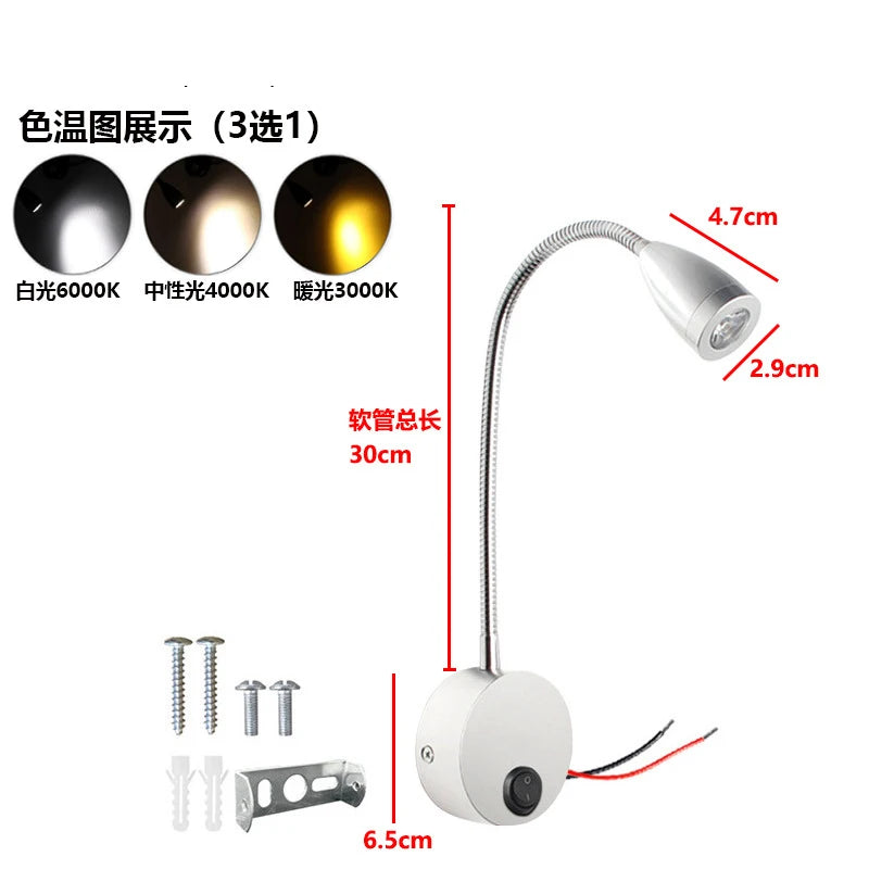 lampe murale led bras articulé tête orientable moderne minimaliste noir blanc argenté doré chambre