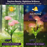 lampes solaires extérieures fleurs led rose verte modernes feuilles
