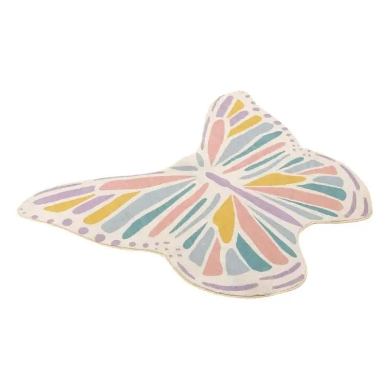 tapis moderne papillon géométrique blanc violet bleu vert jaune rose adhésif salon chambre