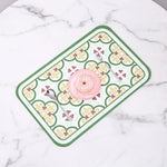 tapis table classique motifs floraux géométriques silicone respectueux environnement vert beige marron orange