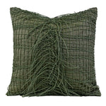 housse coussin vert olive motif géométrique contemporain polyester respectueux environnement coussin