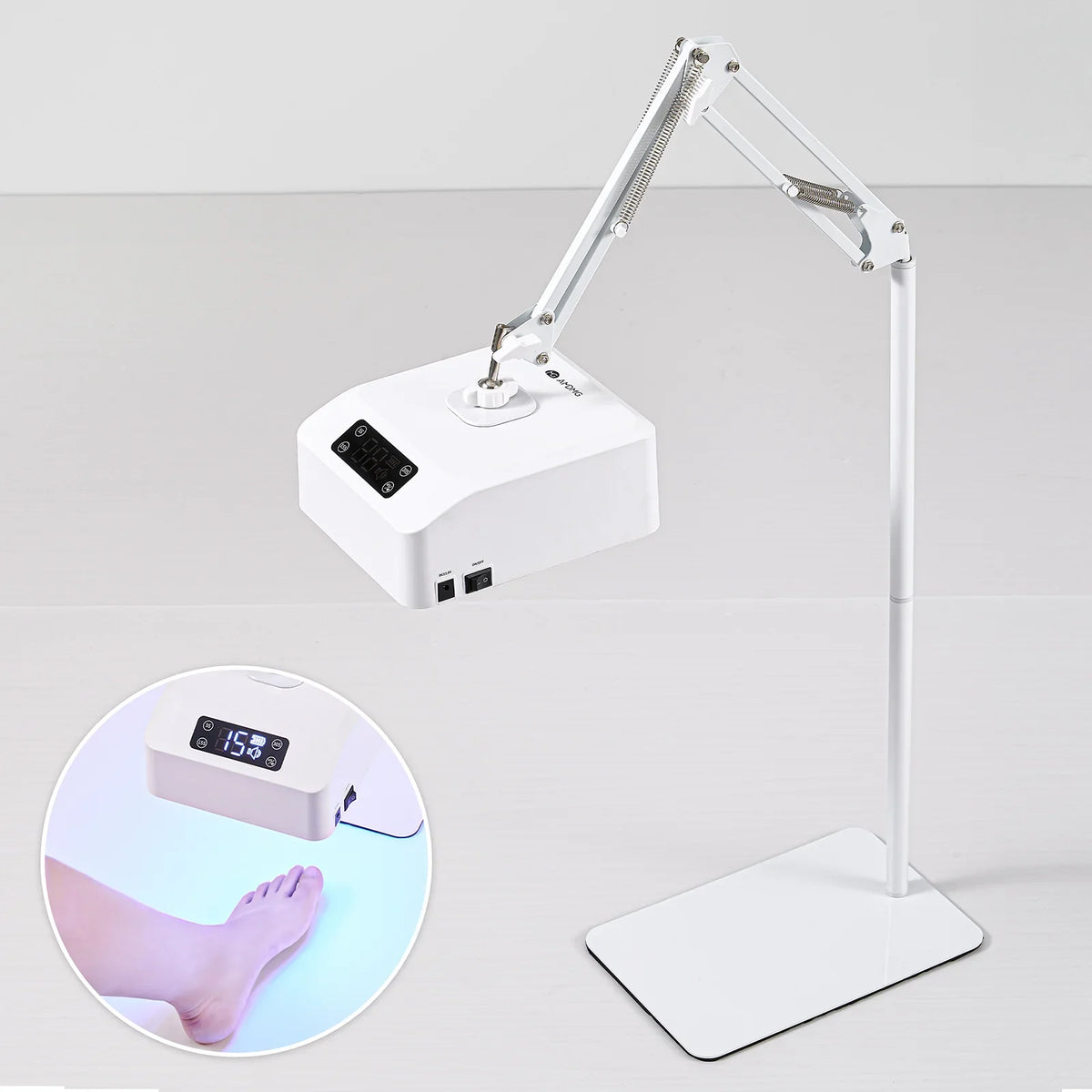 lampe led uv rechargeable ongles pieds moderne écran digital blanc interrupteur