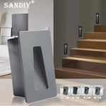 Lampe d'escalier LED gris moderne finition lisse boîte LED haute luminosité aluminium