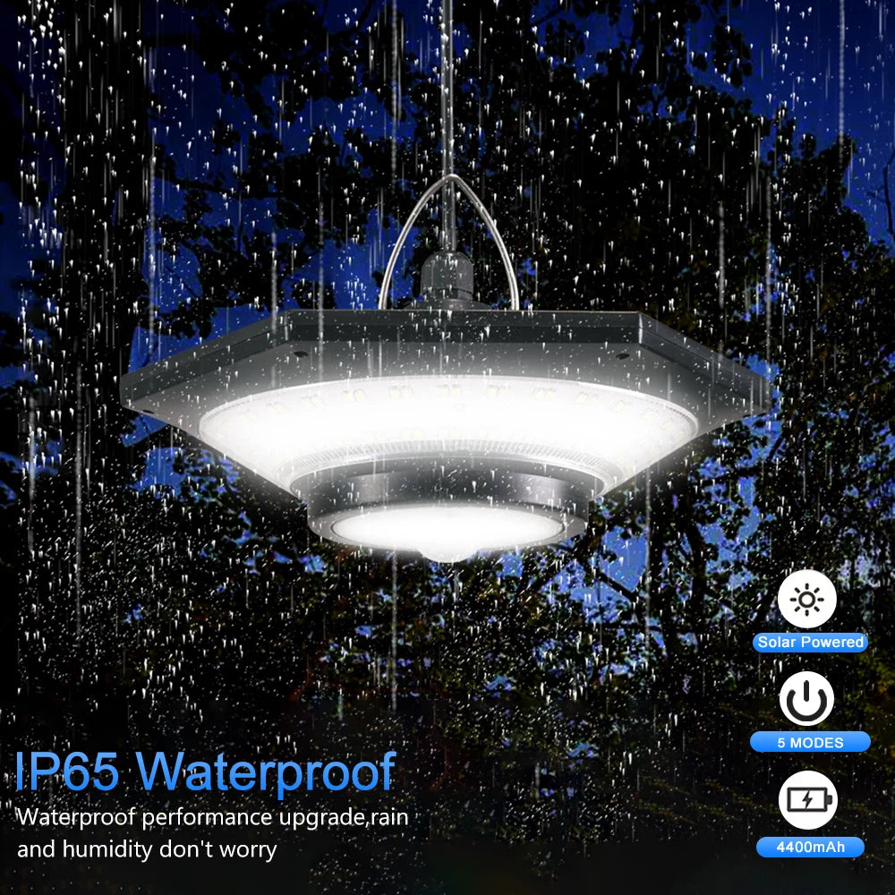 lampe solaire suspendue capteur mouvement 228 led étanche ip65 moderne télécommandeextérieur