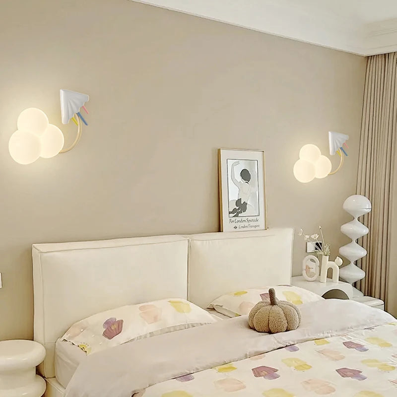 lampe murale moderne nuages avions cerfs volants étoiles arc ciel enfants led multicolore