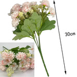 bouquets fleurs artificielles soie blanc rose jaune rouge intérieur mariage deco chambre