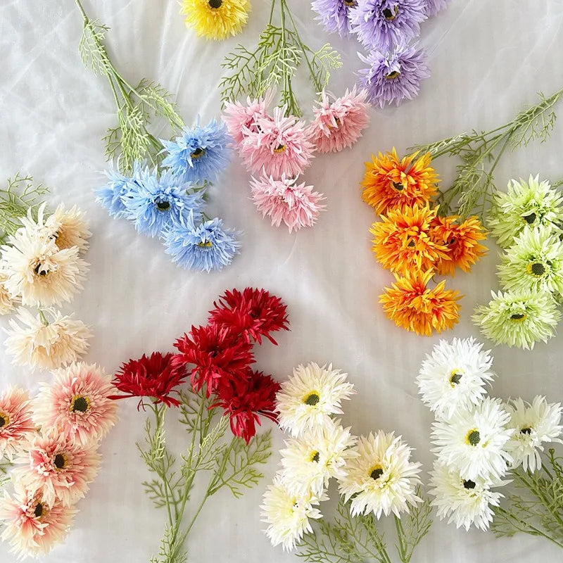 bouquet fleurs artificielles gerbera soie multicolore décoration intérieure mariage fête maison plante décorative