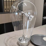 lampe table transparente industrielle abat jour texturé base métal argenté led chambre