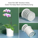 pots fleurs modernes blancs double couche transparents grille dimensions 12cm 16cm