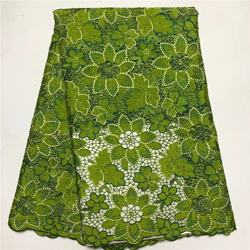 tissu polyester dentelle fleurs feuilles mariage vert jaune rose bleu marron opaque écologique soluble