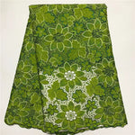 tissu polyester dentelle fleurs feuilles mariage vert jaune rose bleu marron opaque écologique soluble