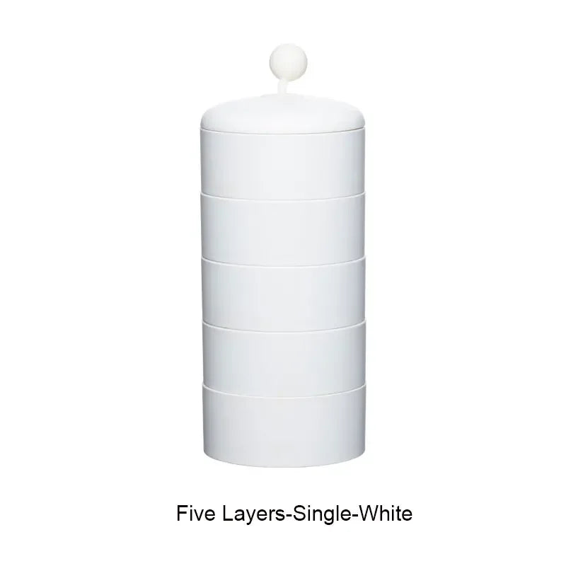boîte bijoux rotative moderne vert foncé gris clair matériau plastique rangement bijoux adhésif boucles
