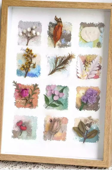 cadre photo plantes séchées fleurs collection moderne minimaliste bois naturel blanc