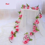 guirlande fleurs artificielles mariage rose clair blanc décoratif intérieur romantique 1.8m 135 têtes