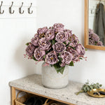 bouquet fleurs artificielles soie roses pivoines decoration mariage anniversaire intérieur blanc rouge violet orange