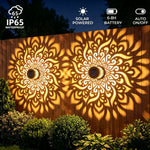 lampe solaire décorative mandala ajouré floral extérieur jardin clôture porche lumière chaude lumière colorée