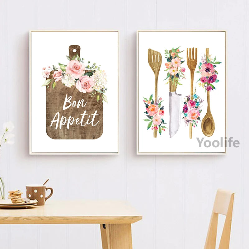 Affiche règles de cuisine dans une décoration intérieure contemporaine