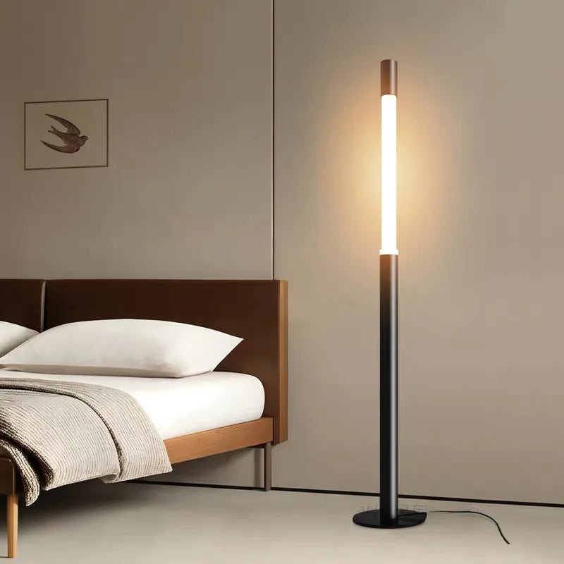 lampe sol moderne minimaliste led tactile noir blanc doré réglable haute qualité aluminium
