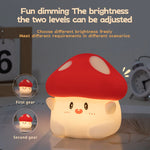 veilleuse nuit forme champignon rouge blanche capteur tactile rechargeable mignon cartoon chambre enfant