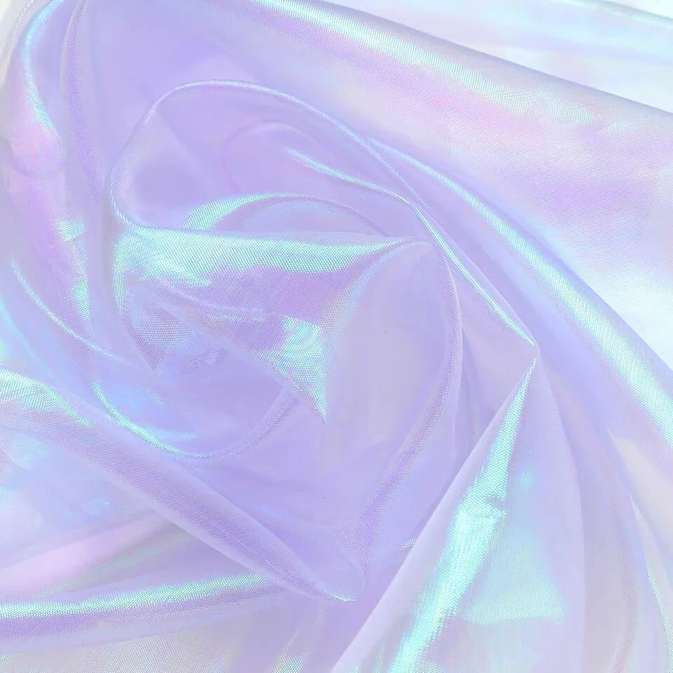 tissu polyester translucide brillant moderne rose violet blanc bleu bricolage 150cm