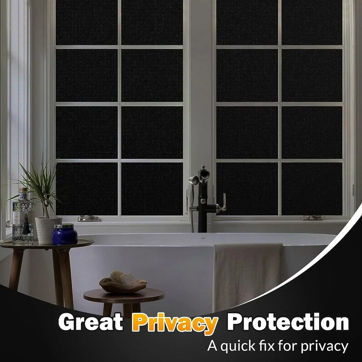film fenêtre noir opaqué adhésif isolation thermique protection uv décoration moderne autoappliquable
