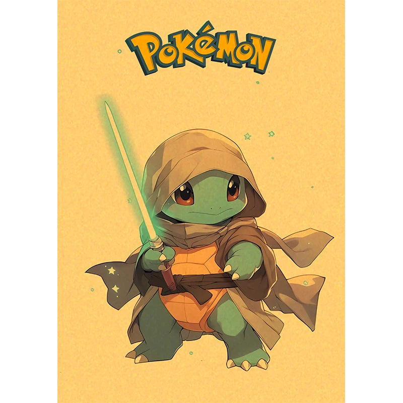 affiches dessin animé pikachu charmander star wars illustration cartoon decoration murale maison
