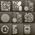 découpe papier gabarit floral géométrique abstrait art deco lettres noël opaques bricolage scrapbooking